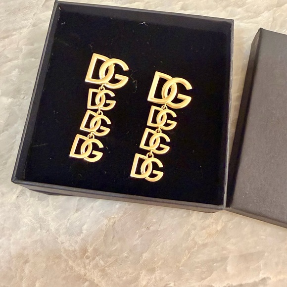 Dolce & Gabbana Gold Logo Earrings - Picture 2 of 5